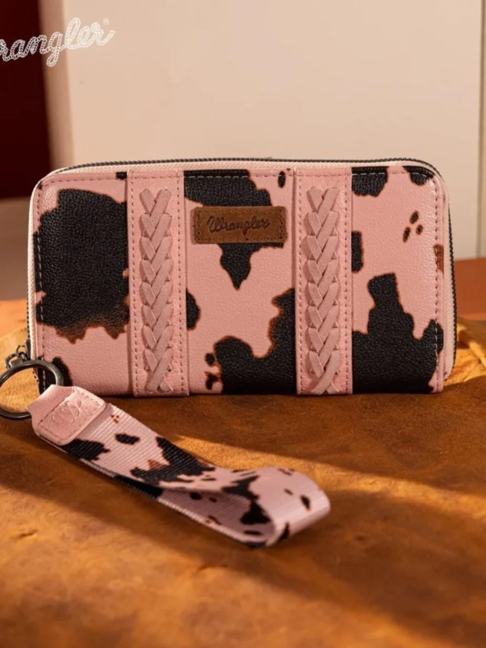 Wrangler Cow Print Wallet - Pink